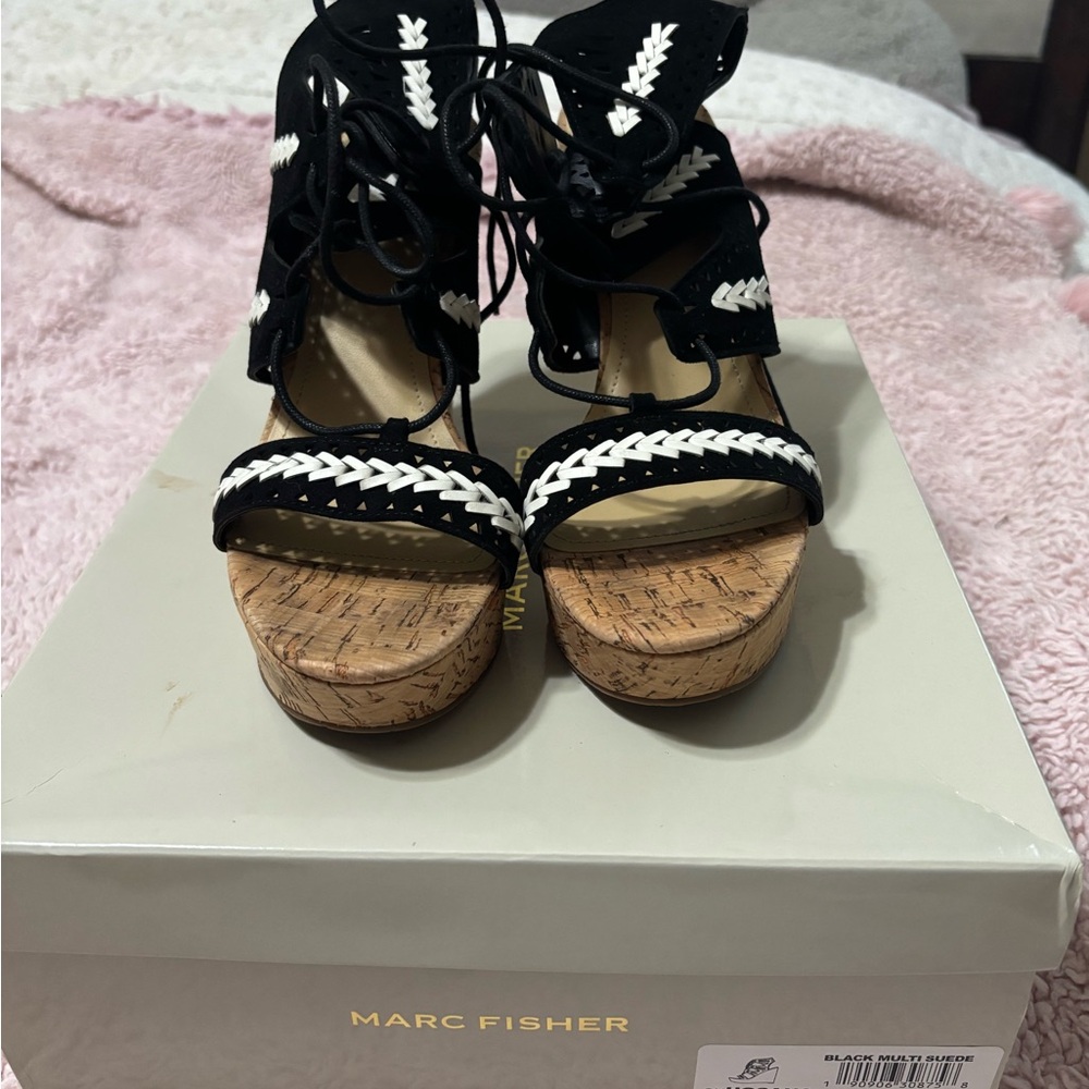 Marc Fisher Black and White Women's Sandals